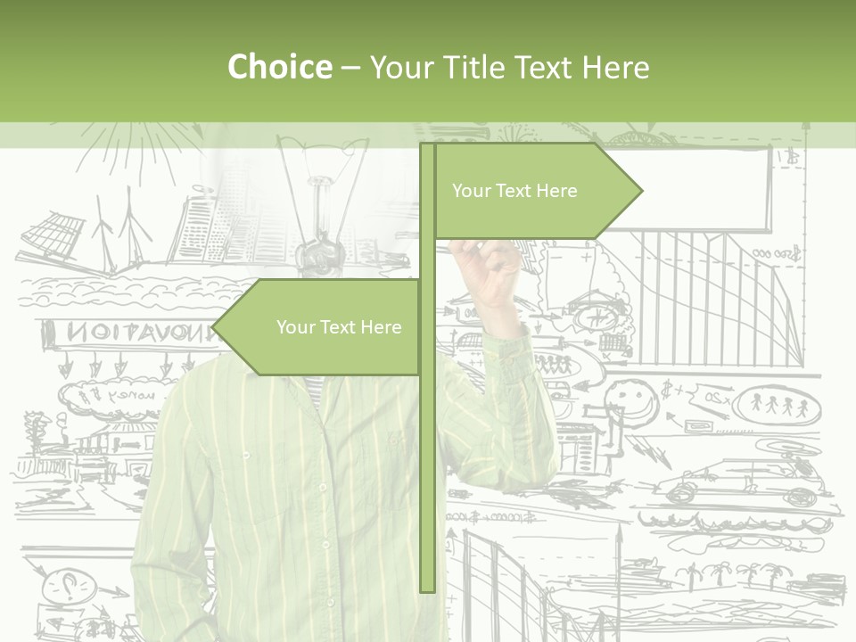 A Man Standing In Front Of A Whiteboard With A Light Bulb On It PowerPoint Template