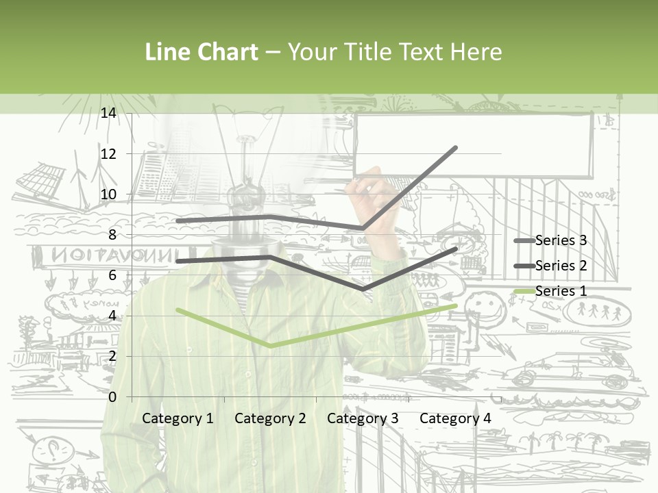 A Man Standing In Front Of A Whiteboard With A Light Bulb On It PowerPoint Template