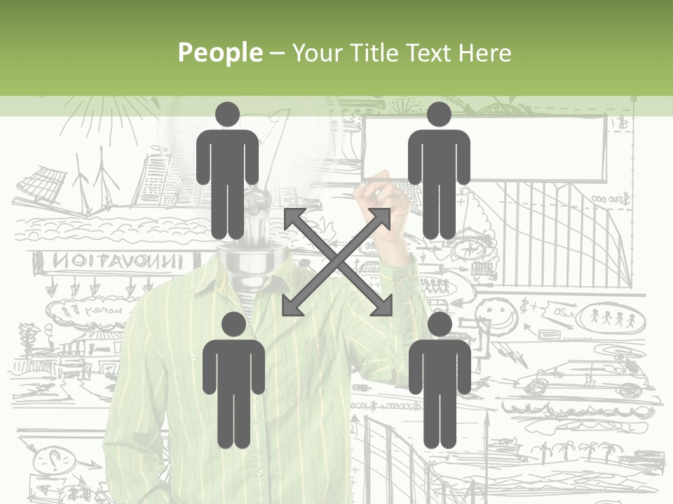 A Man Standing In Front Of A Whiteboard With A Light Bulb On It PowerPoint Template