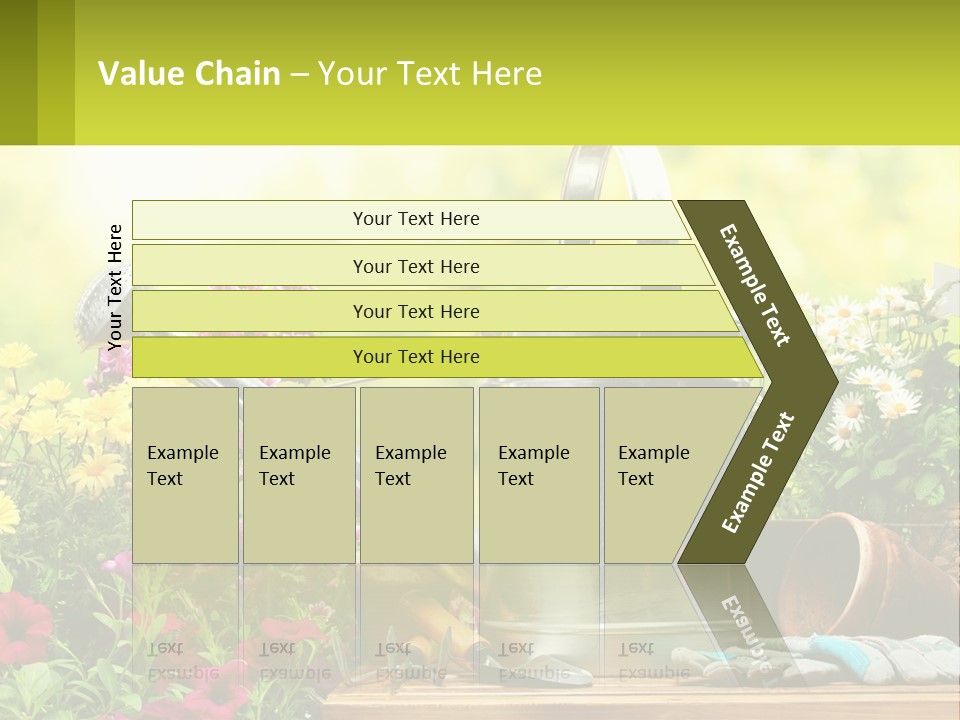 A Watering Can Sitting On A Table Next To Flowers PowerPoint Template