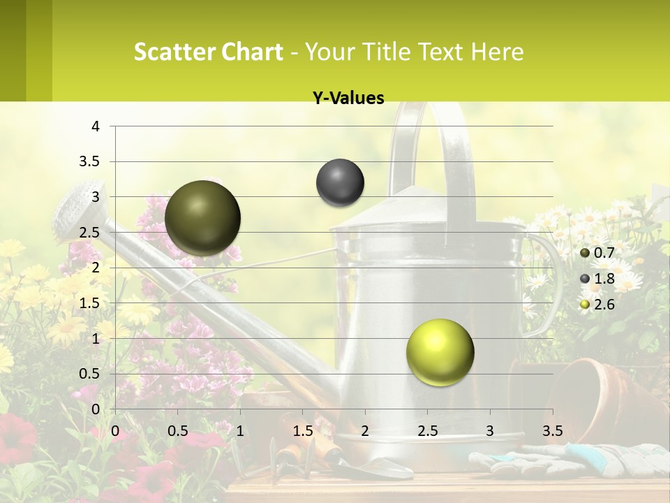 A Watering Can Sitting On A Table Next To Flowers PowerPoint Template