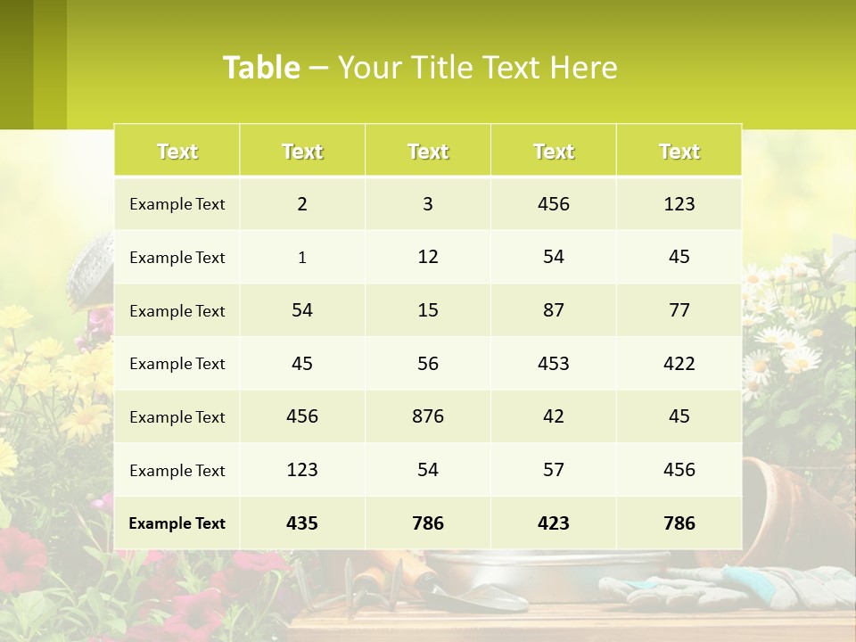 A Watering Can Sitting On A Table Next To Flowers PowerPoint Template