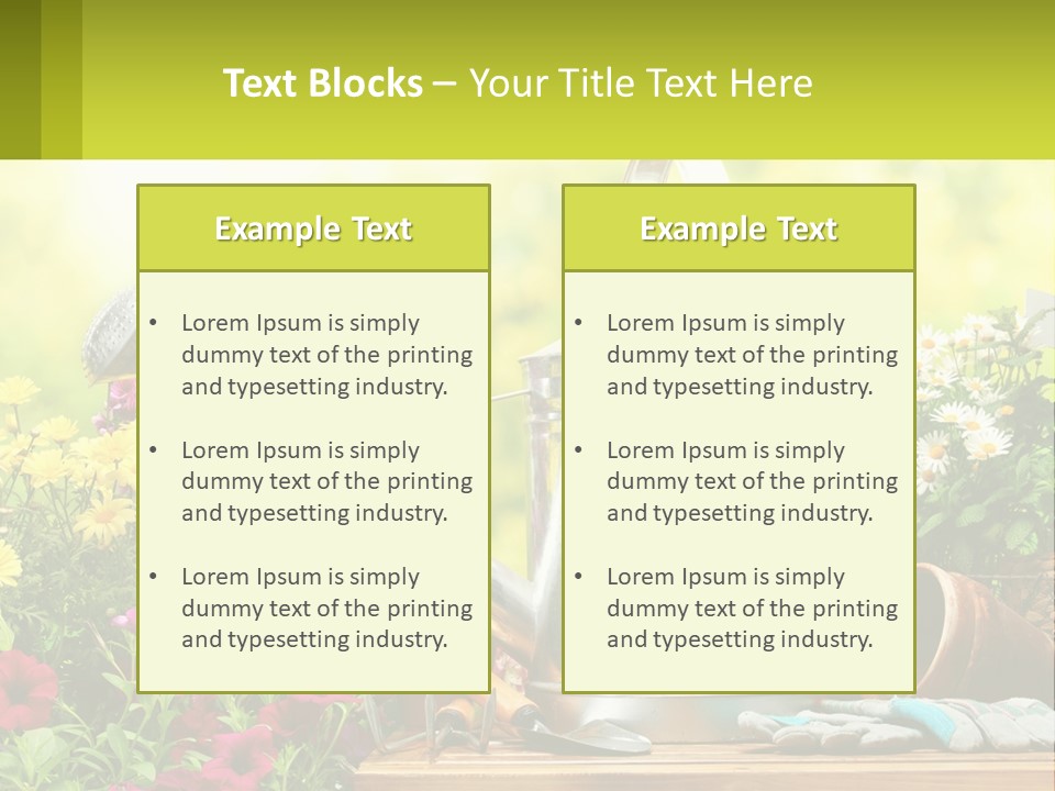 A Watering Can Sitting On A Table Next To Flowers PowerPoint Template