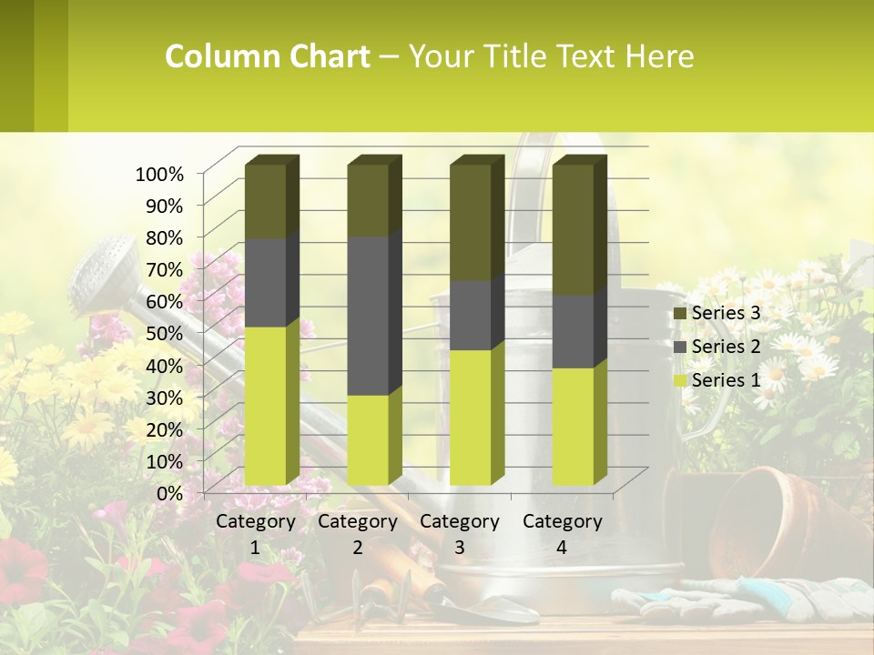 A Watering Can Sitting On A Table Next To Flowers PowerPoint Template