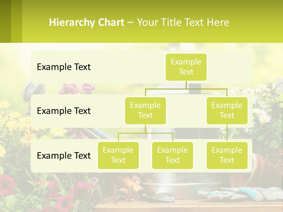 A Watering Can Sitting On A Table Next To Flowers PowerPoint Template