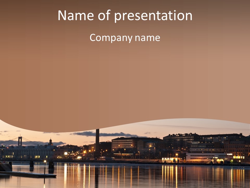 A Large Body Of Water With A City In The Background PowerPoint Template
