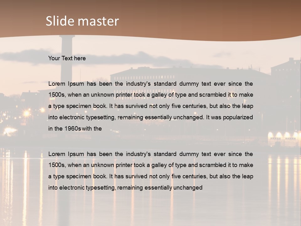 A Large Body Of Water With A City In The Background PowerPoint Template