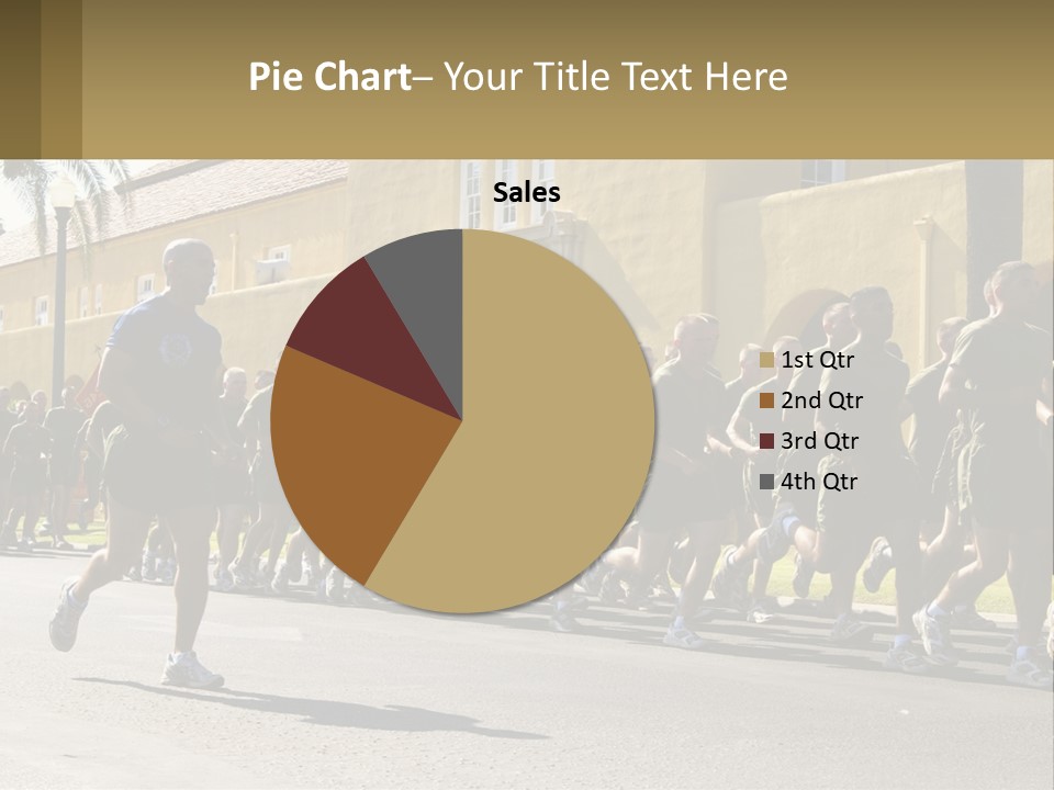 A Large Group Of People Running Down A Street PowerPoint Template