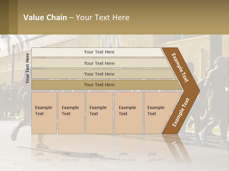 A Large Group Of People Running Down A Street PowerPoint Template