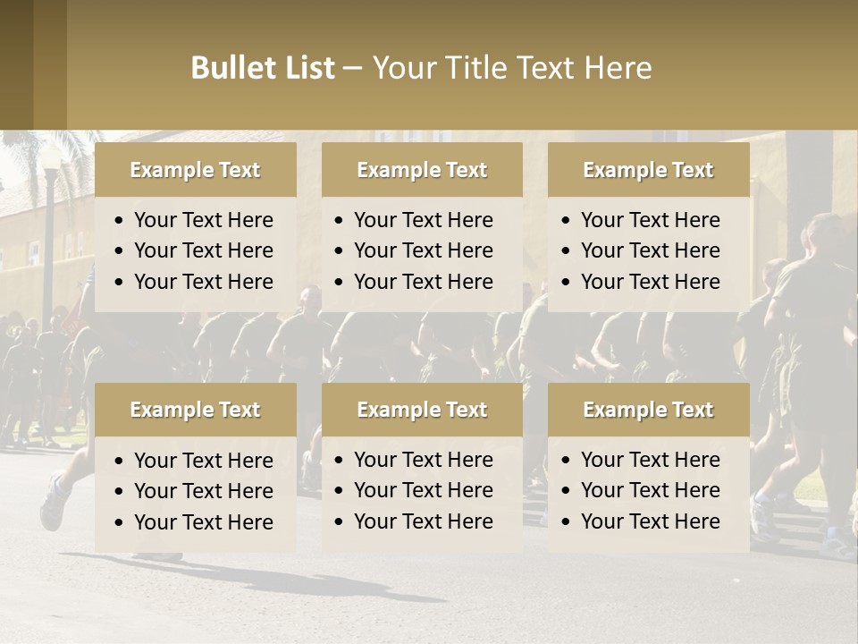 A Large Group Of People Running Down A Street PowerPoint Template