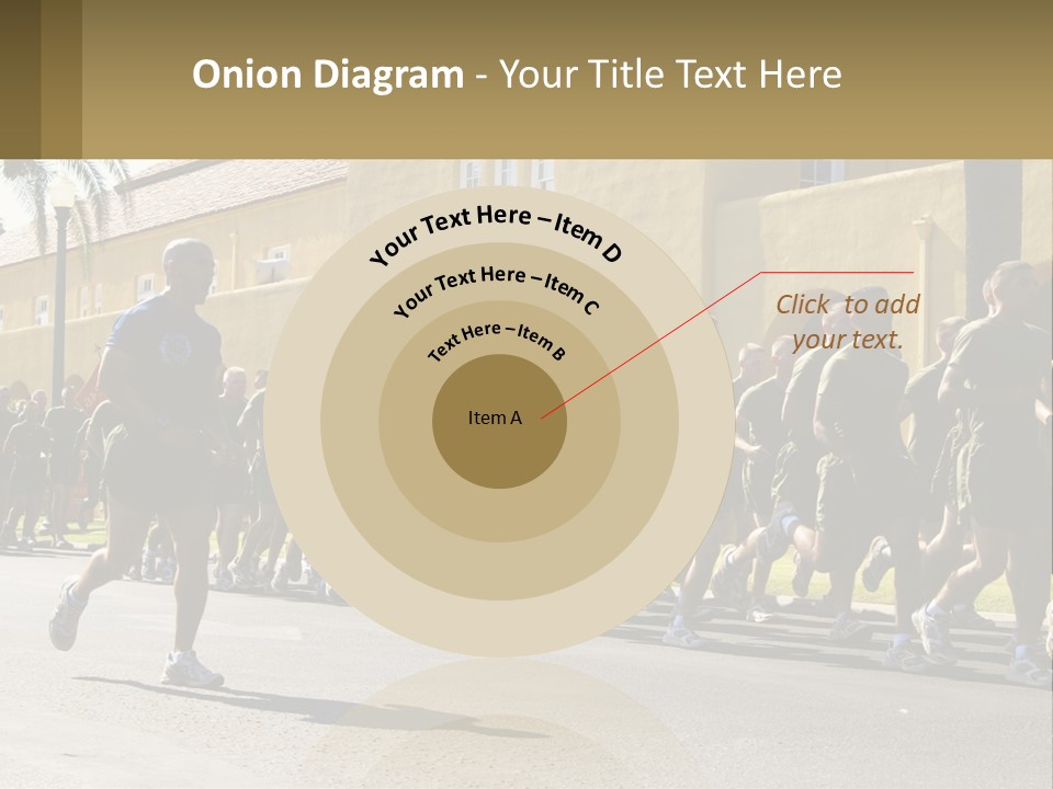 A Large Group Of People Running Down A Street PowerPoint Template