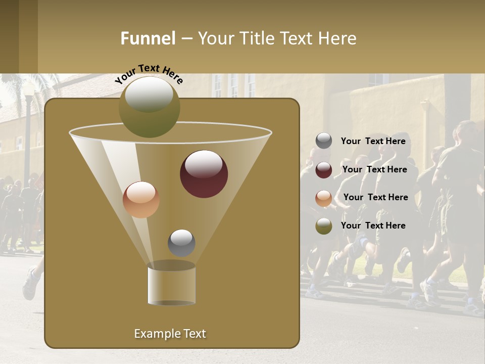 A Large Group Of People Running Down A Street PowerPoint Template