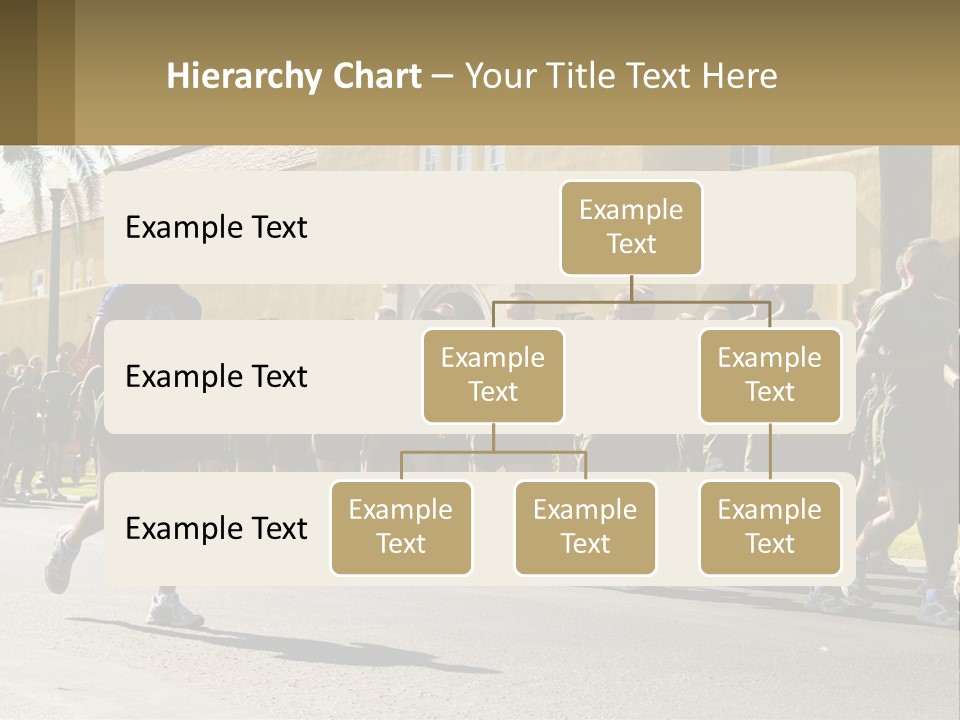 A Large Group Of People Running Down A Street PowerPoint Template