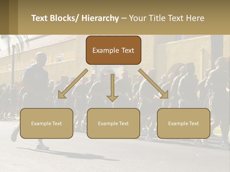 A Large Group Of People Running Down A Street PowerPoint Template