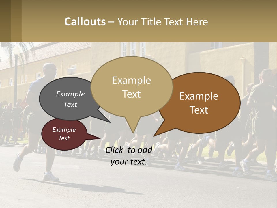 A Large Group Of People Running Down A Street PowerPoint Template