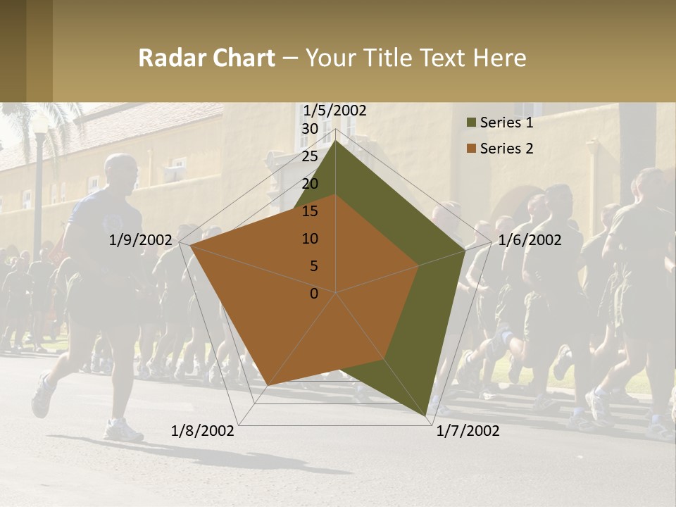 A Large Group Of People Running Down A Street PowerPoint Template