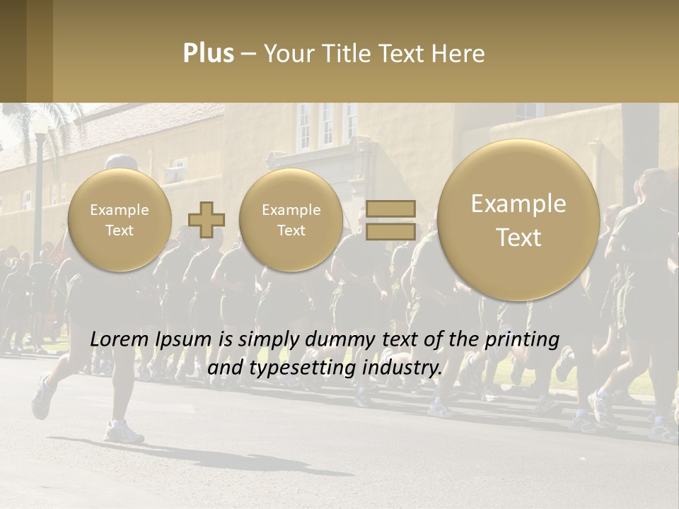 A Large Group Of People Running Down A Street PowerPoint Template