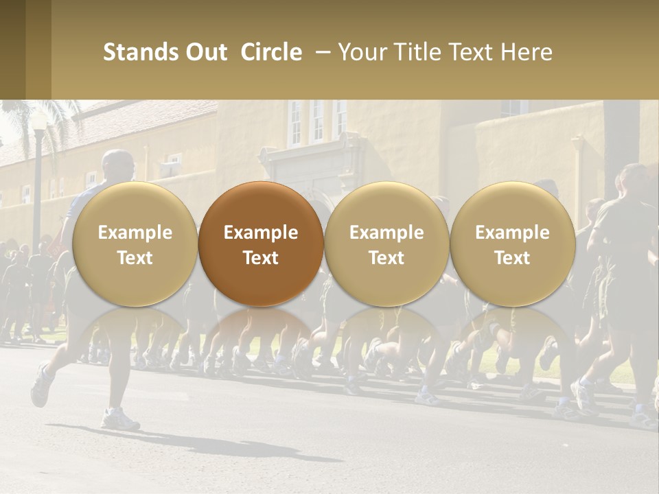 A Large Group Of People Running Down A Street PowerPoint Template