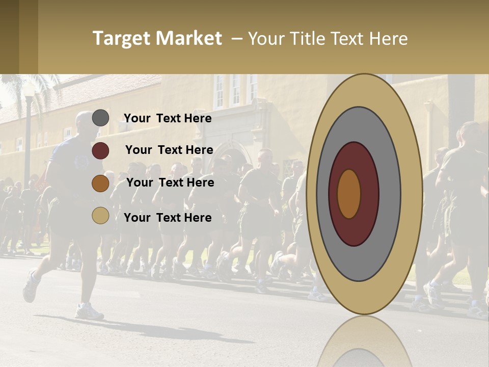 A Large Group Of People Running Down A Street PowerPoint Template