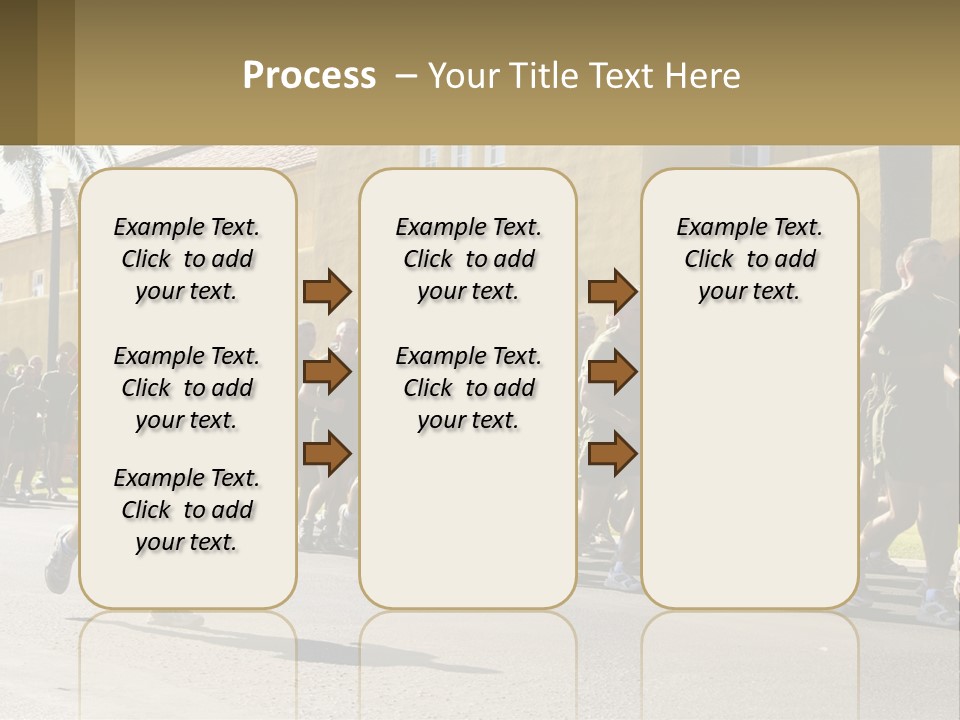 A Large Group Of People Running Down A Street PowerPoint Template