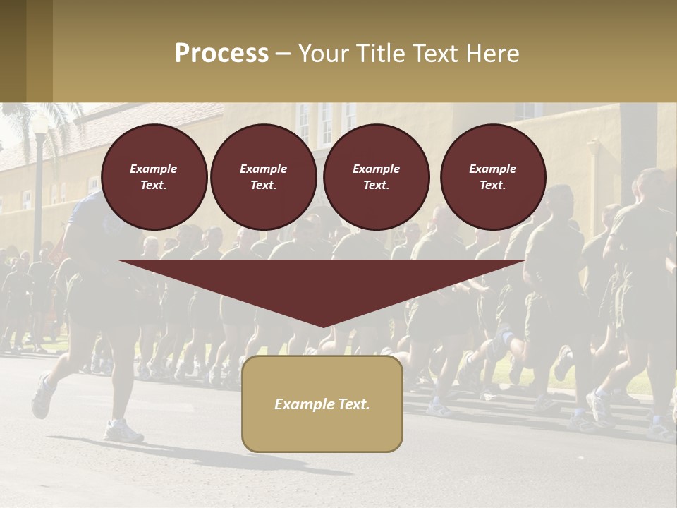 A Large Group Of People Running Down A Street PowerPoint Template