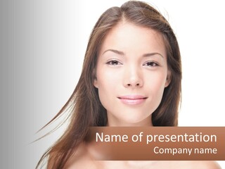 A Woman With Long Hair Is Smiling For The Camera PowerPoint Template