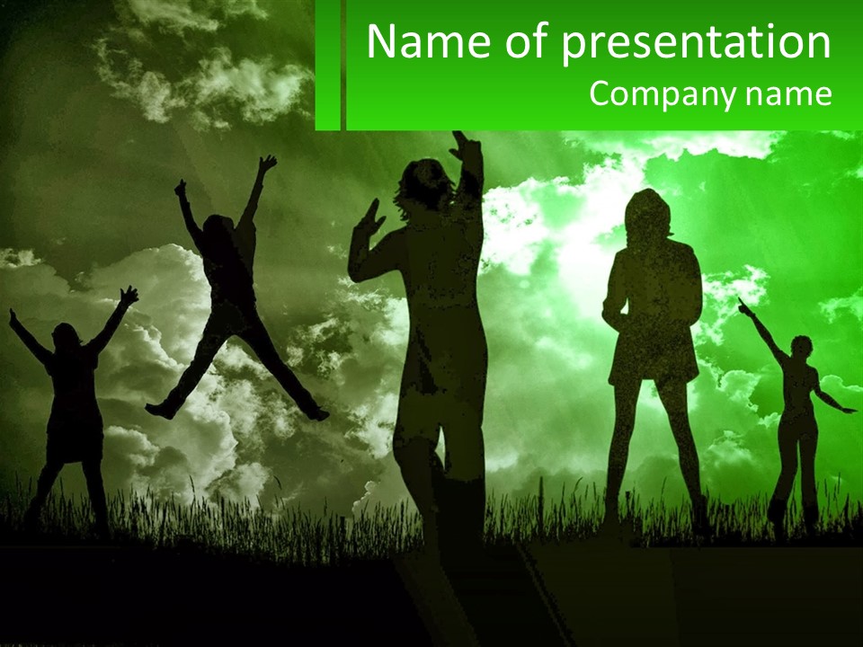 A Group Of People Jumping In The Air PowerPoint Template