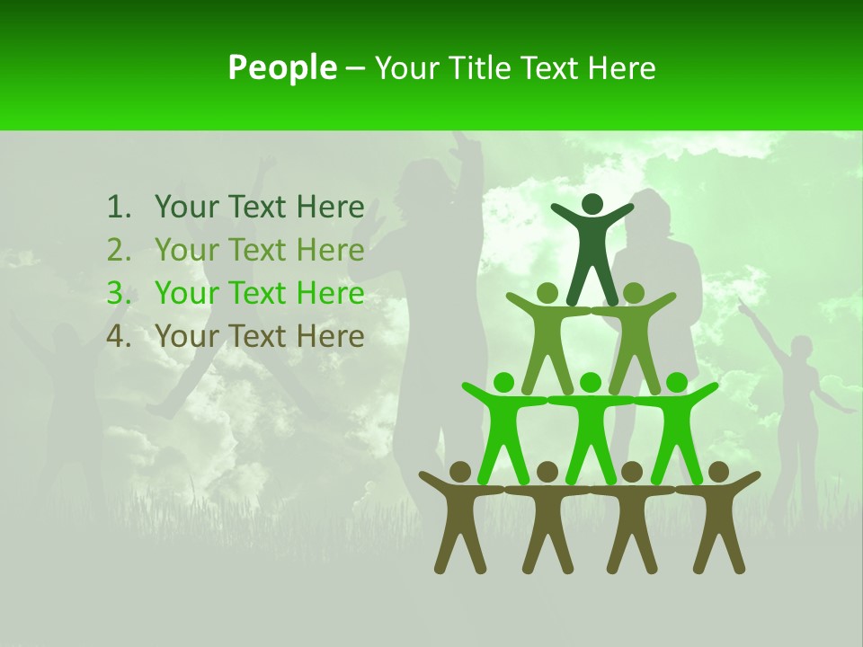 A Group Of People Jumping In The Air PowerPoint Template