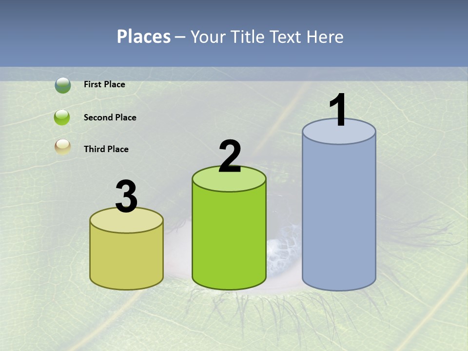 A Close Up Of A Leaf With A Blue Eye PowerPoint Template