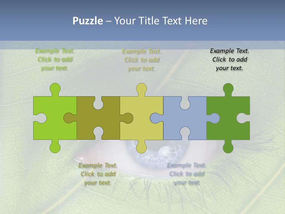 A Close Up Of A Leaf With A Blue Eye PowerPoint Template