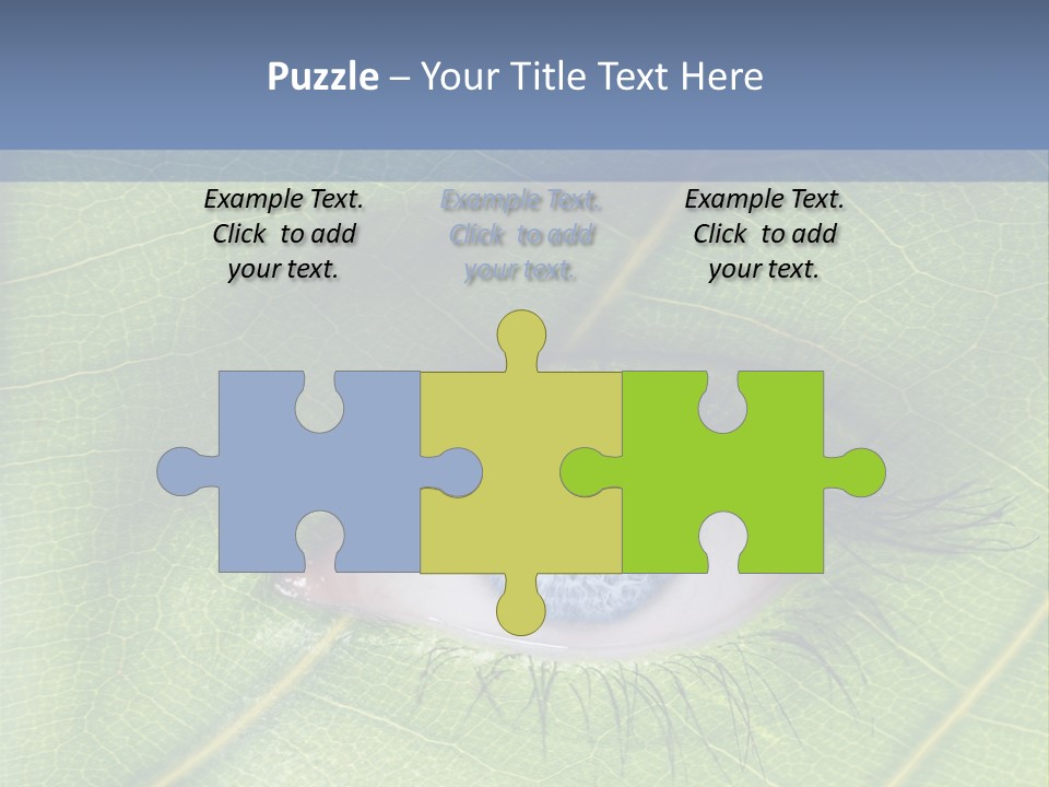 A Close Up Of A Leaf With A Blue Eye PowerPoint Template