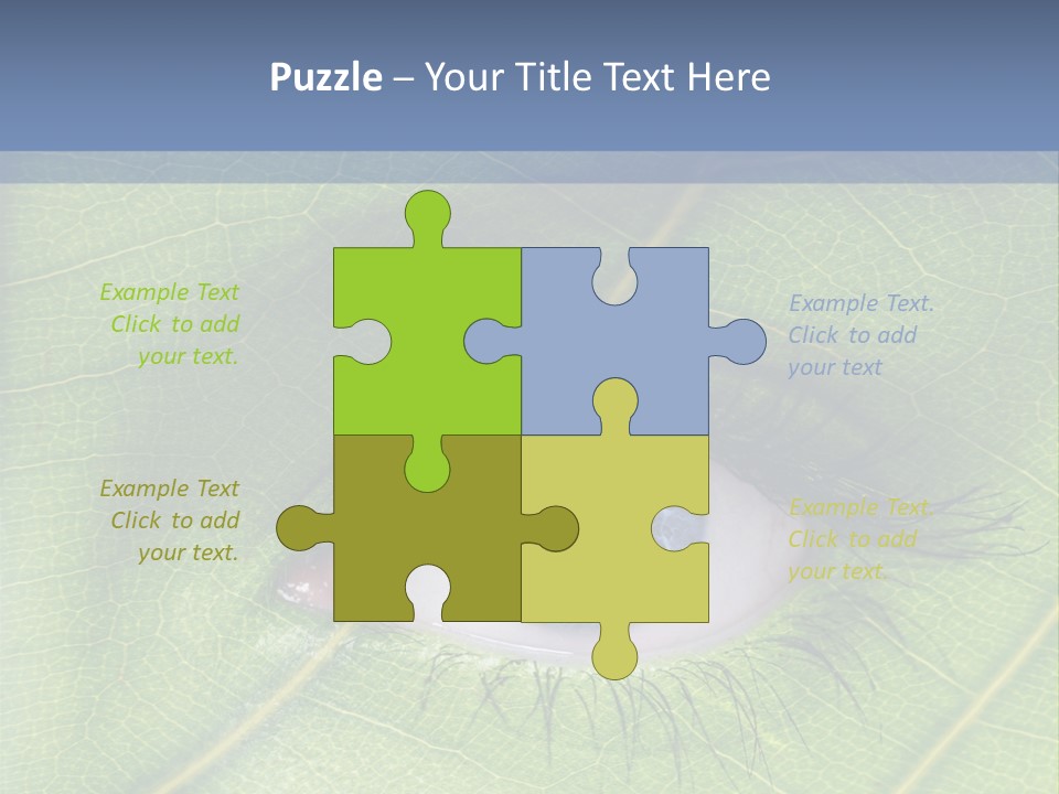 A Close Up Of A Leaf With A Blue Eye PowerPoint Template