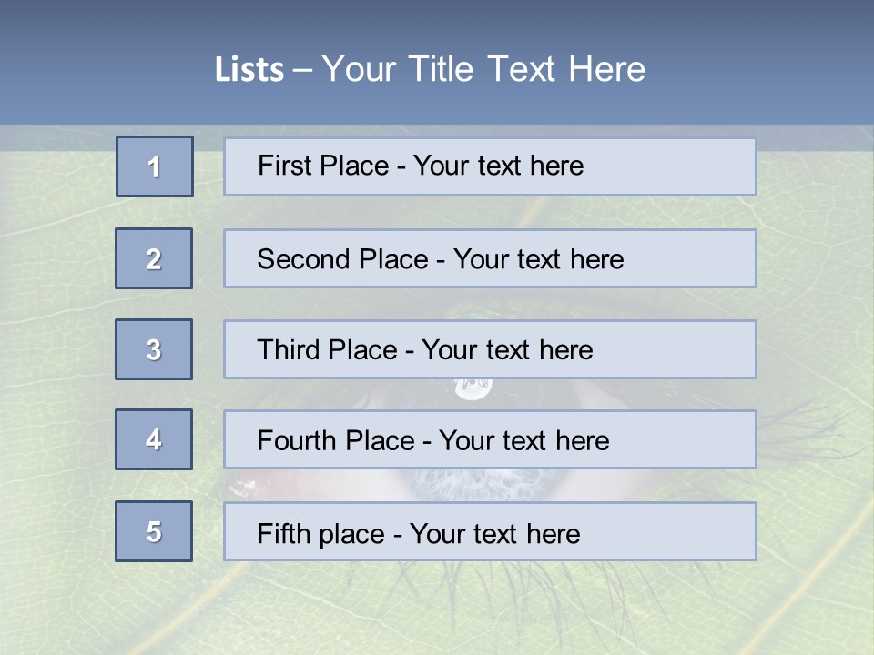 A Close Up Of A Leaf With A Blue Eye PowerPoint Template