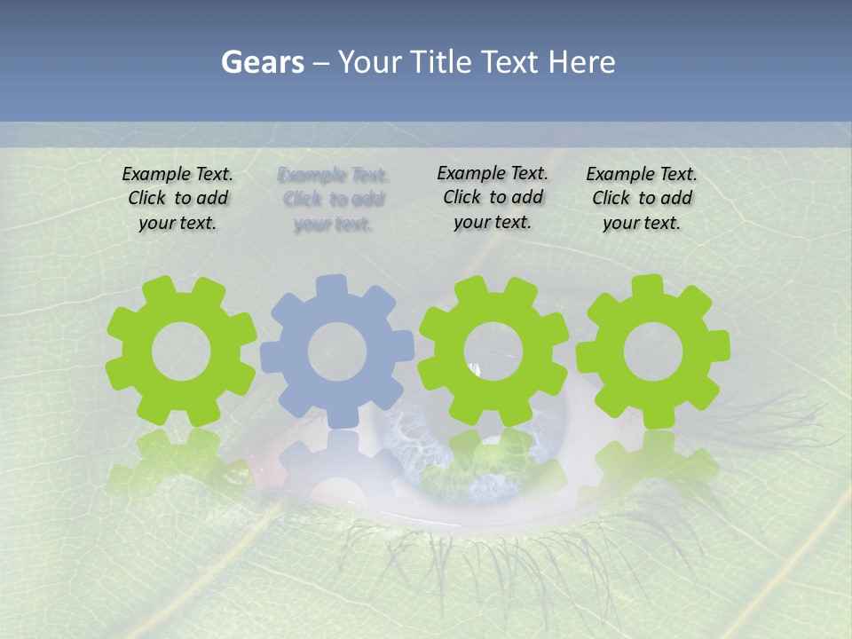 A Close Up Of A Leaf With A Blue Eye PowerPoint Template