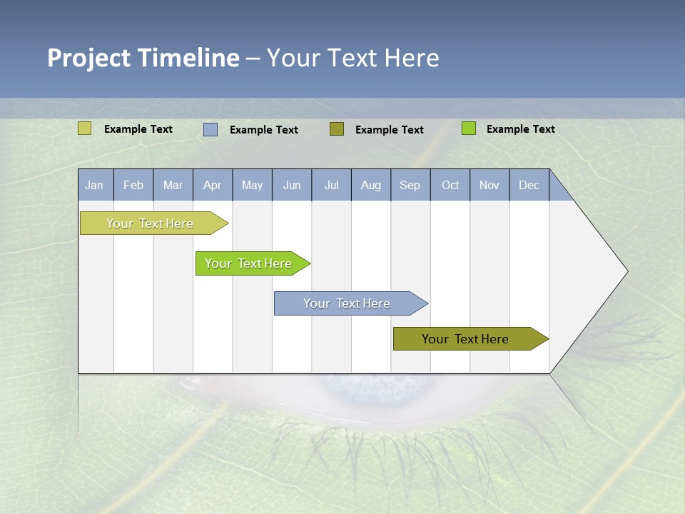 A Close Up Of A Leaf With A Blue Eye PowerPoint Template