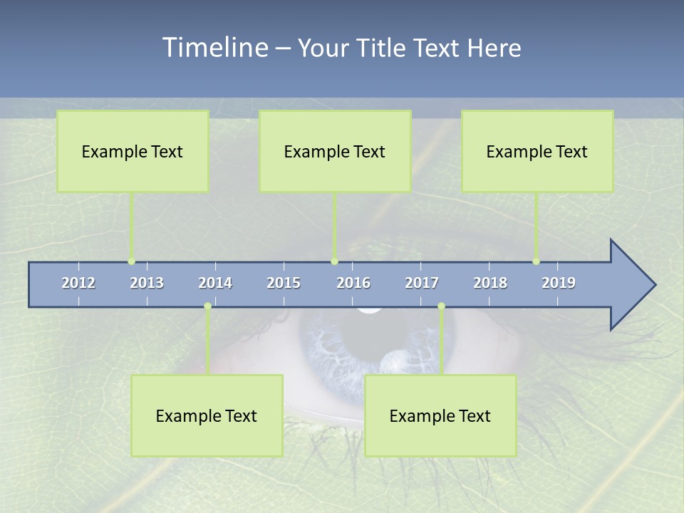 A Close Up Of A Leaf With A Blue Eye PowerPoint Template
