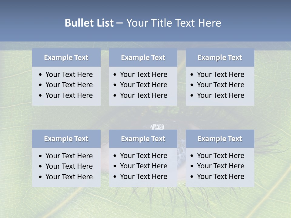 A Close Up Of A Leaf With A Blue Eye PowerPoint Template