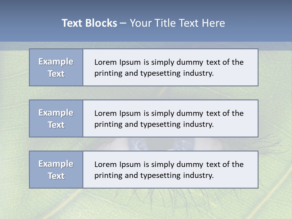 A Close Up Of A Leaf With A Blue Eye PowerPoint Template