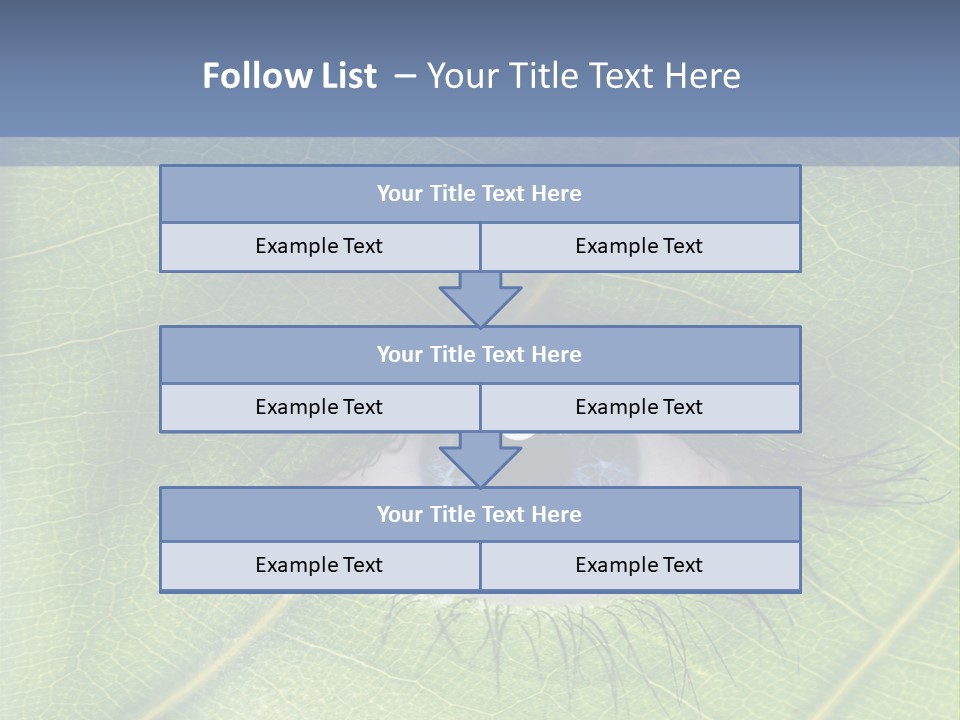 A Close Up Of A Leaf With A Blue Eye PowerPoint Template