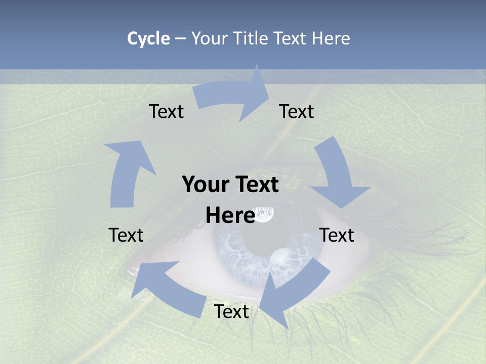 A Close Up Of A Leaf With A Blue Eye PowerPoint Template