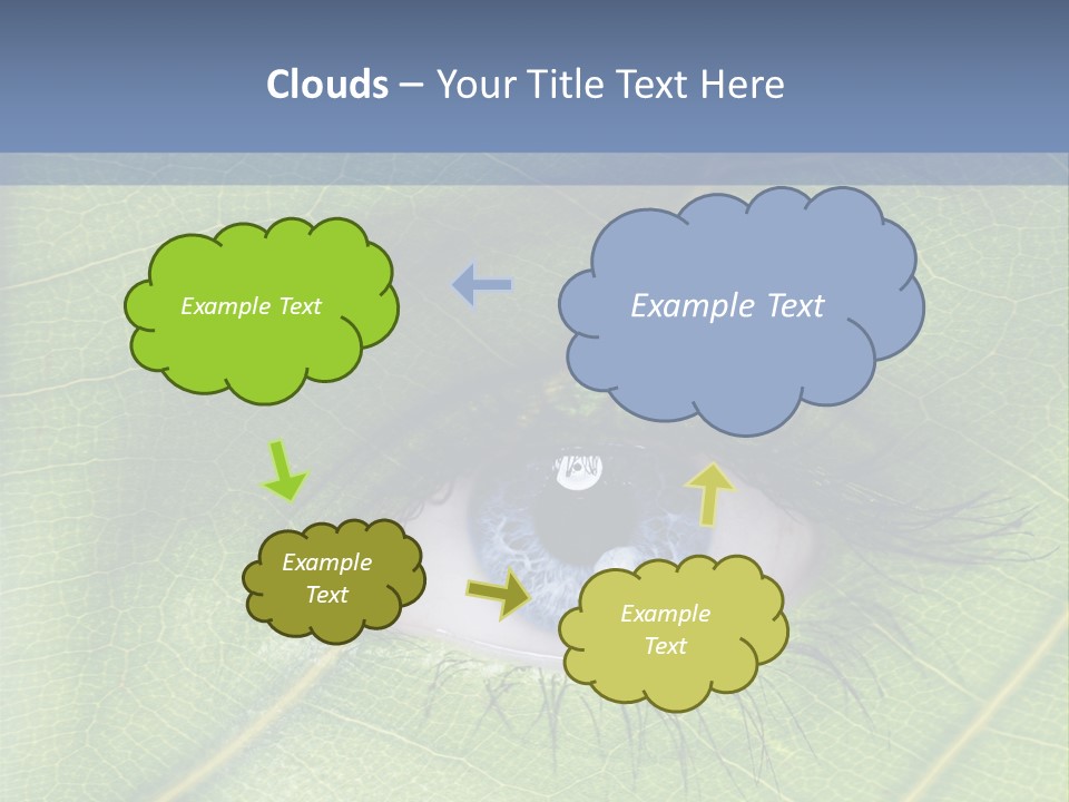 A Close Up Of A Leaf With A Blue Eye PowerPoint Template