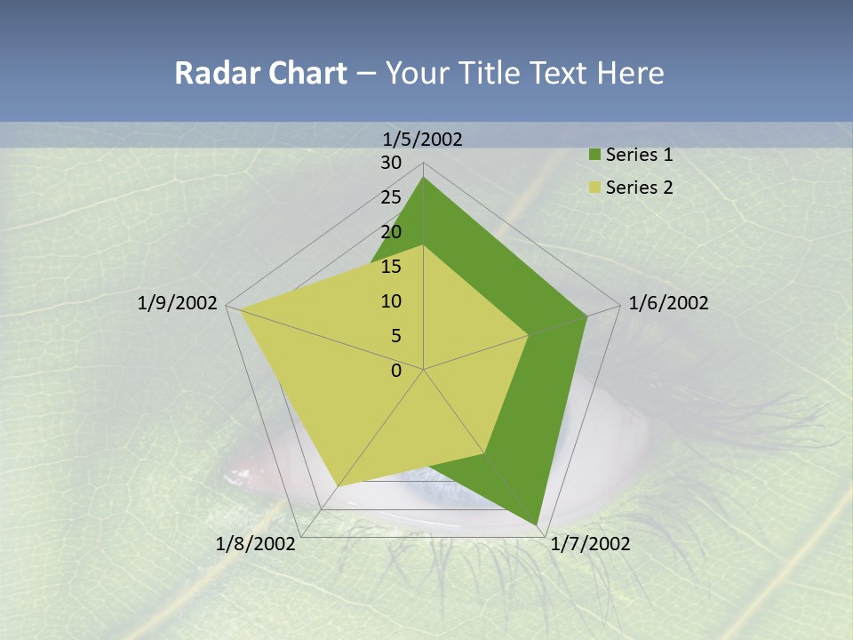 A Close Up Of A Leaf With A Blue Eye PowerPoint Template
