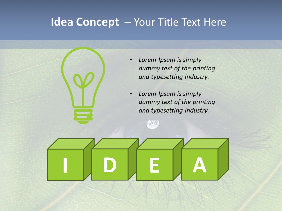 A Close Up Of A Leaf With A Blue Eye PowerPoint Template
