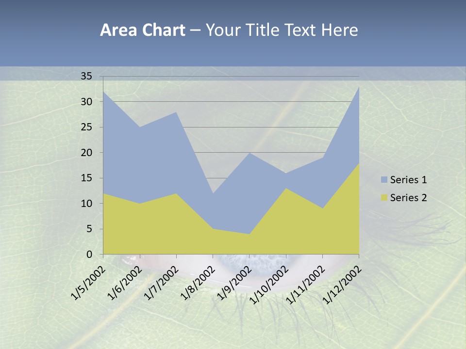 A Close Up Of A Leaf With A Blue Eye PowerPoint Template