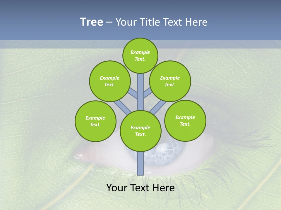 A Close Up Of A Leaf With A Blue Eye PowerPoint Template