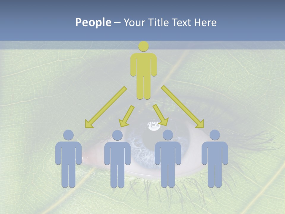 A Close Up Of A Leaf With A Blue Eye PowerPoint Template