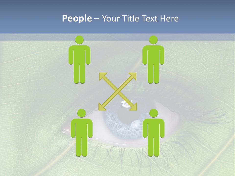 A Close Up Of A Leaf With A Blue Eye PowerPoint Template