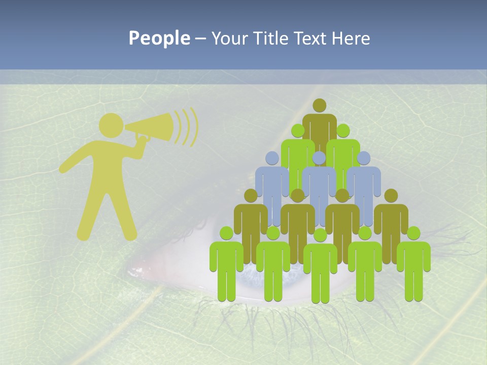 A Close Up Of A Leaf With A Blue Eye PowerPoint Template