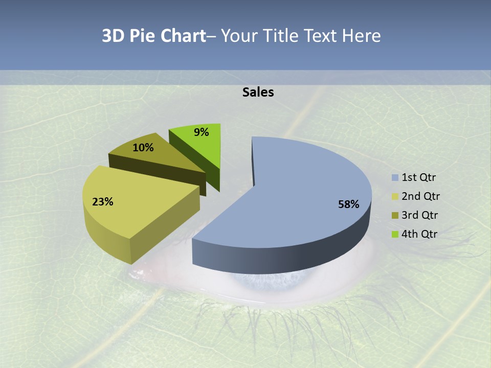 A Close Up Of A Leaf With A Blue Eye PowerPoint Template