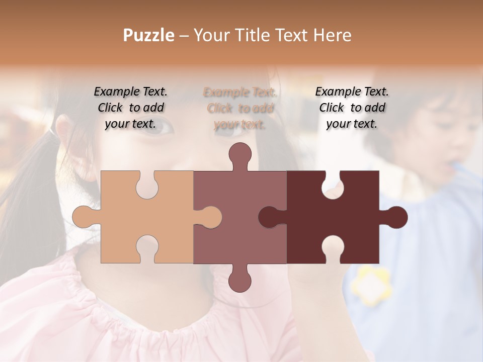 A Little Girl Brushing Her Teeth With A Yellow Toothbrush PowerPoint Template